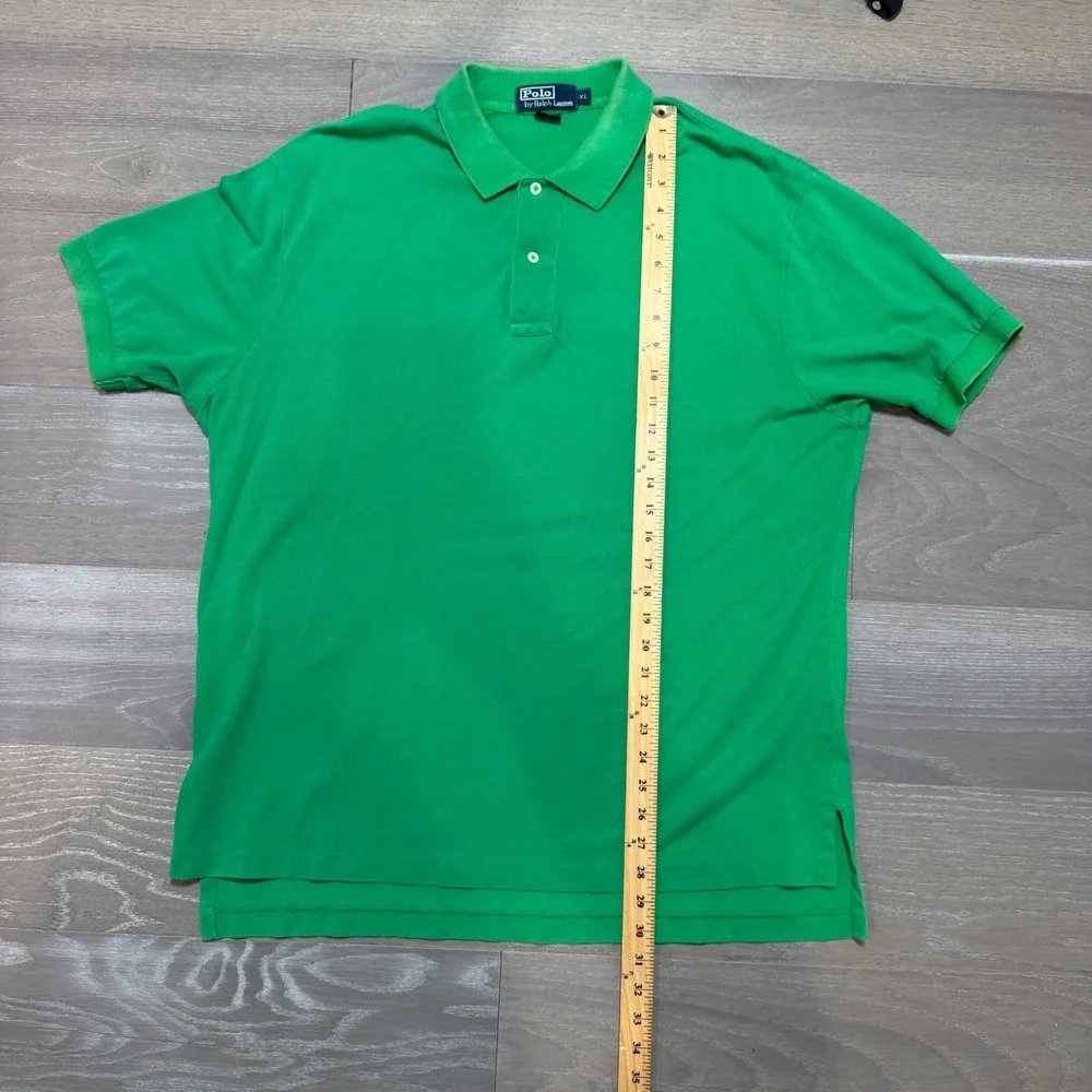Polo Ralph Lauren Mens XL Kelly Green Short Sleeve Pique Polo Shirt‎ Purple Pony